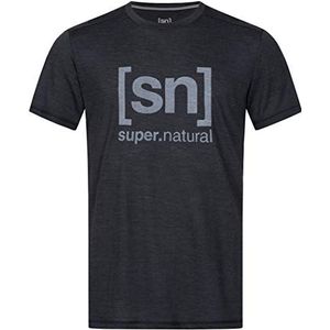 super.natural Heren T-shirt met korte mouwen met merinowol, M logo