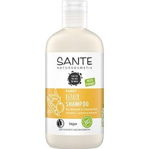 SANTE Naturkosmetik Herstellende shampoo voor beschadigd en beschadigd haar, veganistische formule met biologische olijfolie en erwtenproteïne, reparatieshampoo, 1 x 250 ml