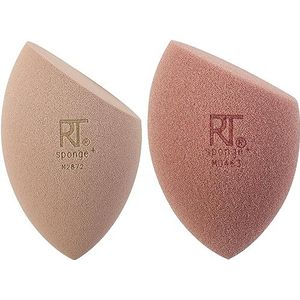 Real Techniques New Nudes Real Reveal Make-upsponzen voor foundation, matte of roze make-up, licht, medium of volledige dekking, latexvrij schuim, 2 stuks