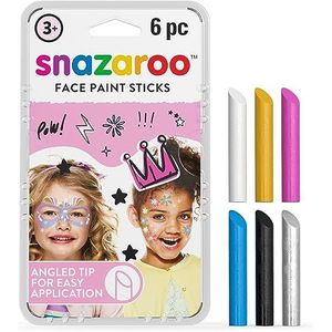 Snazaroo - 6 gekleurde sticks voor gezicht meisjes