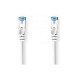 NEDIS Câble Cat 6a | S/FTP | Fiche RJ45 | Fiche RJ45 | 5 m | Snagless | Rond | LSZH | Blanc | Label