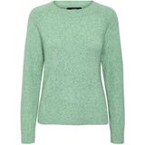 VERO MODA Damestrui Vmdoffy Ls O-hals blouse Ga Noos, Groen