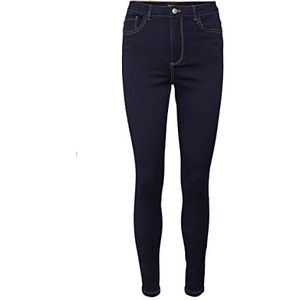 Vero Moda dames jeans, Donkerblauwe denim/detail: ongewassen