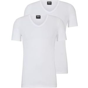 BOSS 2 moderne heren t-shirts, wit 100, S, Wit.