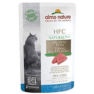 almo nature HFC Natural Plus Natte Atlantische tonijn voor katten, 55 g, 24 zakjes