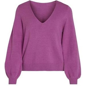 Vila Viril Rev V-hals L/S Knit Top - Noos gebreide damestrui, Cattleya Orchid