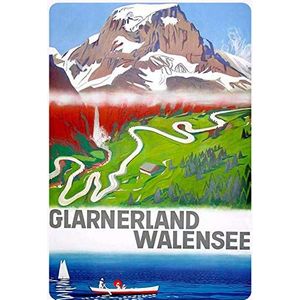 Schatzmix Glarnerland wandbord, metaal, boszee, 20 x 30 cm