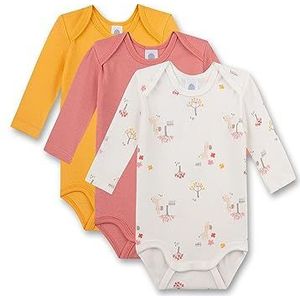 Sanetta 324241 Bodysuit met mouwen voor baby's, meisjes, 3 stuks (3 stuks), White Pebble