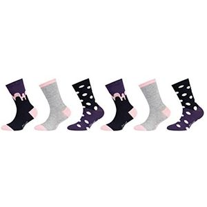 s.Oliver S20712000 – Chaussettes Junior originals girls motif 6 pièces, taille 27/30, couleur blackberry cordial, Violet, 27