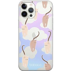 ERT GROUP beschermhoes voor iPhone 12 / 12 PRO motief Babaco Cats 015 perfect aangepast aan de vorm van de mobiele telefoon, gedeeltelijk transparant