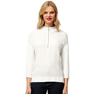 Street One A318891 Dames T-shirt met 3/4-mouwen, ruw wit, 38, Ruw wit