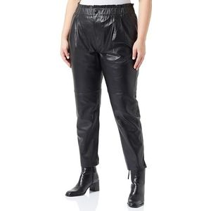 DreiMaster Pantalon en cuir pour femme, Noir, XL