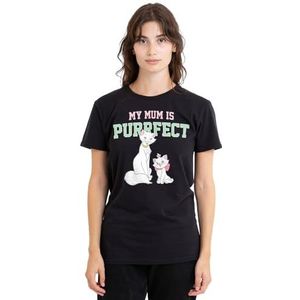 Aristocats - Marie T-shirt pour femme avec inscription « My Mum is Purrfect Duchess and Marie » - Noir - Taille L, Noir, L