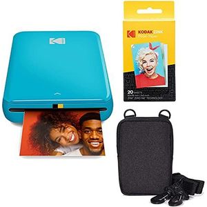 KODAK Step fotoprinter, draadloos, mobiel, fotoprinter met zinktechnologie (blauw) reisset