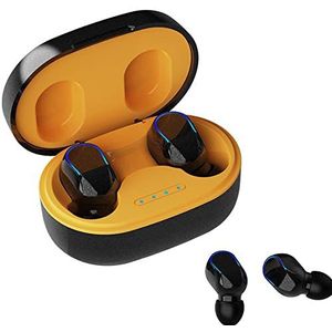 Draadloze Bluetooth in-ear hoofdtelefoon met microfoon, hifi-stereo, knopbediening, 25 uur batterijduur met led-display, voor mobiele telefoon, tablet, tv