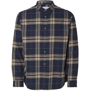 SELECTED HOMME Slhslimowen-flannel Shirt Ls Noos Herenhemd, Sky Captain 1