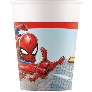 ALMACENESADAN, 5038 - Lot de 8 gobelets Spiderman pour fêtes et anniversaires - Capacité : 220 ml - Lot de 8 gobelets Spiderman