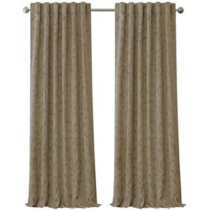 Elrene Home Fashions 26865901443 Blackout Energy Efficient Room Darkening Rod Pocket Venster Gordijn Drape Rek, geweven, 1 x 100 cm, Taupe