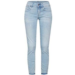 G-STAR RAW Lynn Mid Waist Skinny Geribbelde Enkeljeans voor dames, Blauw (Lt Aage Destroy 8968-1243)