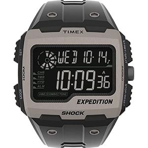 Timex Expedition Grid Shock TW4B24900 Herenhorloge met harsband, 50 mm, zwart, demper, verzendrooster, zwart., Scheepvaart rooster schokdemper