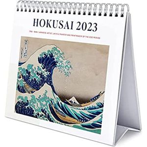 Grupo Erik CS23019 Bureaukalender 2023, Japanse kunst, 12 maanden, 20 x 18 cm, maandkalender in het Frans, januari 2023 tot december 2023, FSC-gecertificeerd, met harde standaard