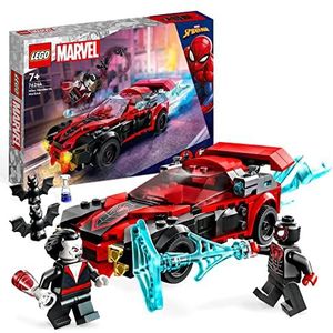 LEGO 76244 Marvel Miles Morales vs. Morbius, Spider-Man-bouwspeelgoed, met raceauto, Spidey en zijn buitengewone vrienden, kinderen van 7 jaar