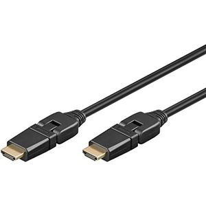 goobay 61292 Câble HDMI à 360° haute vitesse avec Ethernet/HDMI mâle 360° Type A/Connecteur HDMI rotatif/résolution d'écran jusqu'à 4K @ 60Hz (Ultra HD 2160p) / Connecteurs plaqués or / 5 m