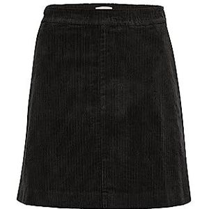 Part Two Mini-rok voor dames, hoge taille, zakken, corduroy, stof, elastische taille, dames, zwart.
