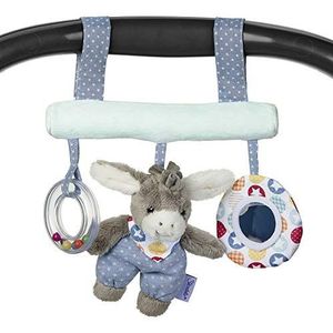 Sterntaler 6602000 Speelgoed om op te hangen met klittenbandsluiting, ezel Emmi, inclusief rammelaar, leeftijd: voor baby's vanaf de geboorte, meerkleurig