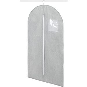 Compactor Korte kledingzak voor jassen en pakken, ritssluiting, stofdicht, 60 x 100 cm, grijs/wit, RAN10162