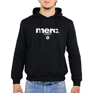 Merc of London Pill Sweatshirt met capuchon, effen, lange mouwen, heren, zwart (zwart), XXL, Zwart