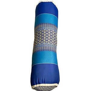 VIE Naturals Kapok Thai neksteunkussen, worstkleur, maat L, blauw