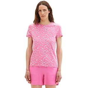 TOM TAILOR T-Shirt Femme, 32648 - Motif à pois roses, XXS