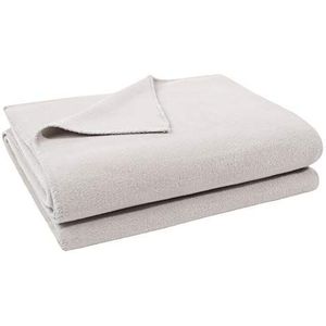 Zachte fleece deken - fleece deken met haaksteek - knuffelige deken - 160x200 cm - 090 toon - door 'Zoeppritz since 1828' - 103291-090-160x200 cm