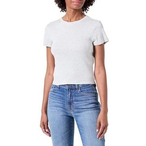 ONLY Onlelina S/S crop top met ronde hals, Jrs T-shirt voor dames, grijs.
