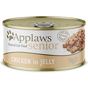 Applaws Senior kip in gelei katten, natvoer (24 blikjes) (24 x 70 g) (kan variëren)