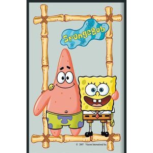 Empire 537560 Spongebob bedrukte spiegel met kunststof frame, houtlook, 20 x 30 cm