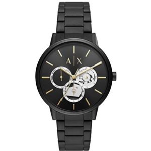 Armani Exchange - Multifunctioneel horloge van gerecycled roestvrij staal ten minste 50% voor heren – zwart, AX2748, zwart, zwart.
