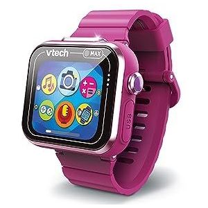 VTech - KidiZoom SmartWatch MAX roze framboos digitaal kinderhorloge, foto, selfie, video, horizontaal touchscreen, high-tech speelgoed, cadeau voor kinderen en jongeren van 5 jaar tot 14 jaar -