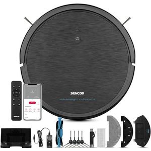 SENCOR 3160TQ EasyClean+ Ultra Slanke Robotstofzuiger, Lange Batterijduur, voor alle soorten vloeren, multifunctionele robotstofzuiger, vloerreiniger