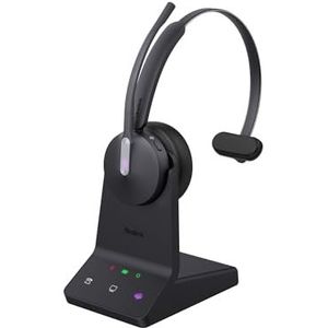 Yealink WH64 Mono Teams hoofdtelefoon met basisstation - ideaal voor Microsoft Teams, comfortabel ontwerp met één oor, ruisonderdrukking, USB-poort