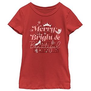 Disney Princesses Merry Bright and Beautiful Girls T-shirt, rood, XS, XS, Rood