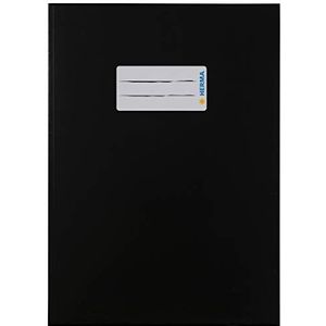 HERMA 19759 notitieboekomslag DIN A5 karton met tekstveld van stevig en extra sterk papier, zwart