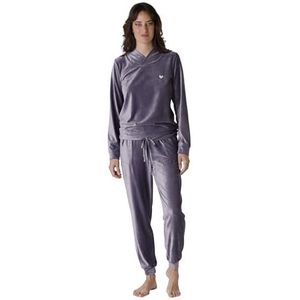 Lovable Lungo Aperto In Ciniglia Homewear Dames (1 stuk), Aubergine