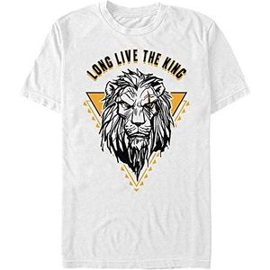 Disney Lion Action Long Live The King Scar Organic T-shirt, korte mouwen, uniseks, wit, XL, Weiss