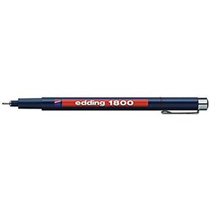 Edding 1800 precisiestift - zwart - 1 pen - lijndikte 0.25 mm - fijnstift voor precies schrijven en schetsen - fijne punt met metaalcoating - geschikt voor linialen en stencils