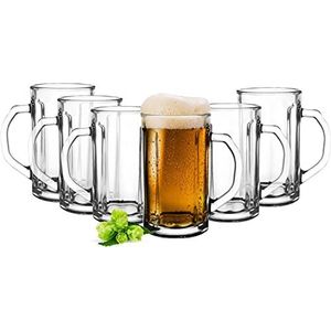 Glasmark Krosno bierglazenset 0,3 liter bierglas biermok voor ambachtelijk bier bierglas bierglas drinkglas vaatwasmachinebestendig 6 x 300 ml