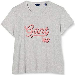 GANT Jongens T-shirt lichtgrijs gemêleerd, 176, Lichtgrijs chinees