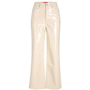 JJXX Jxkenya Hw Straight Faux Leat Pants Noos damesbroek, Seedpearl/detail: glanzend - lang, S, Seedpearl/detail: glanzend - lang