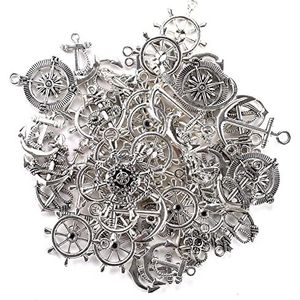 HERZWILD 100 g ankerhanger vintage kompas steampunk voor het maken van sieraden hangers diy accessoires, metaal